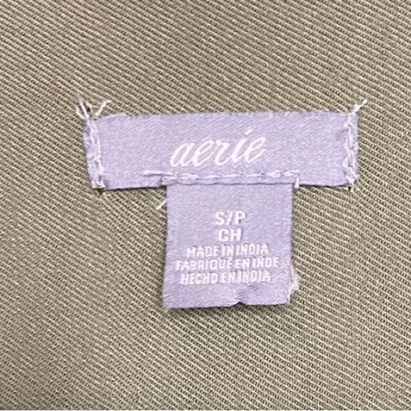 Aerie Olive Green Short Sleeve Utility Romper Small - Picture 5 of 5